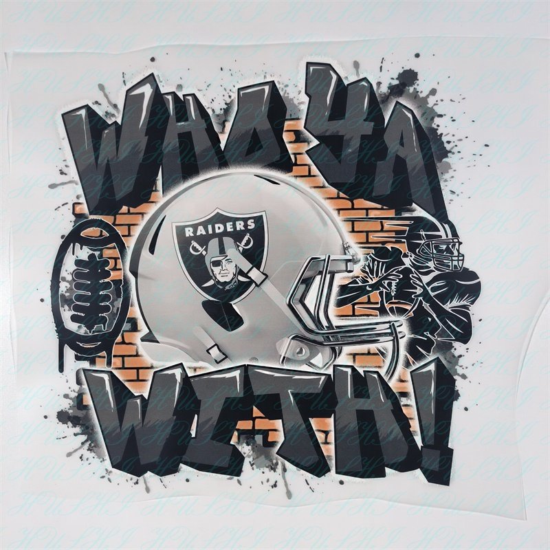 DTF Ready To Press Wholesale Custom Design NFL team stickers Transfer Heat Transfer Printing On T Shirt Fabric
