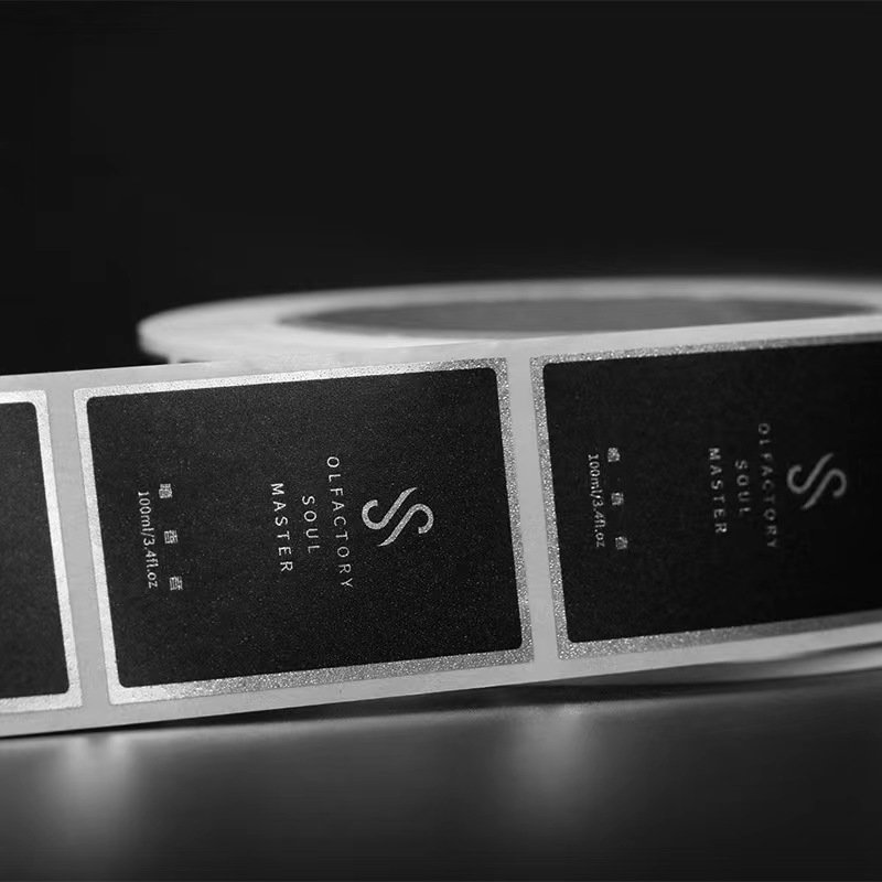 Custom logo matte black roll label packaging sticker conditioner shampoo packaging tube label printing packaging labels skincare