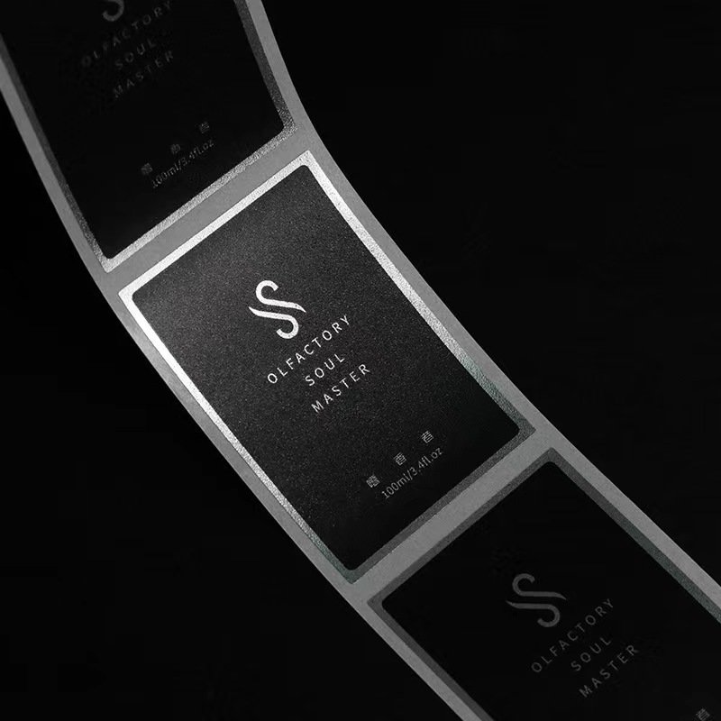Custom logo matte black roll label packaging sticker conditioner shampoo packaging tube label printing packaging labels skincare