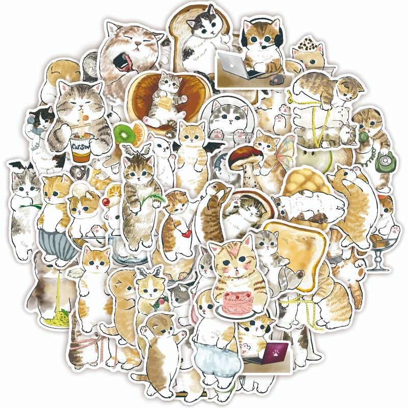 50PCS cute cartoon anime pop funny art cartoon funny toy cat dog animal stickers for boys girls children