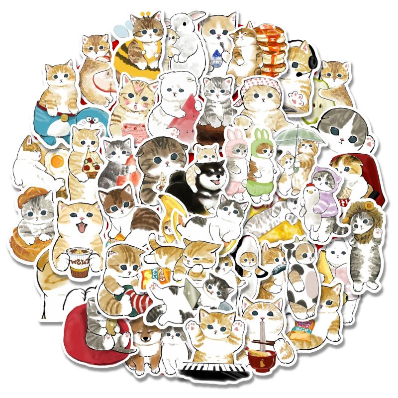 50PCS cute cartoon anime pop funny art cartoon funny toy cat dog animal stickers for boys girls children