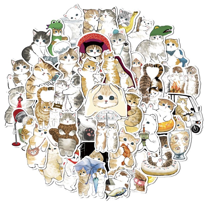 50PCS cute cartoon anime pop funny art cartoon funny toy cat dog animal stickers for boys girls children