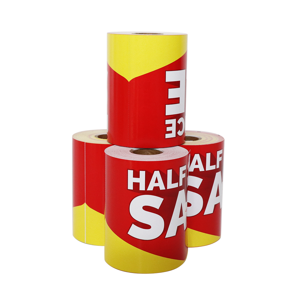 Custom Flexography Printed Cardboard Tag Adhesive Thermal Sticker Supermarket Display Retail Sales Shelf Price Label Printing