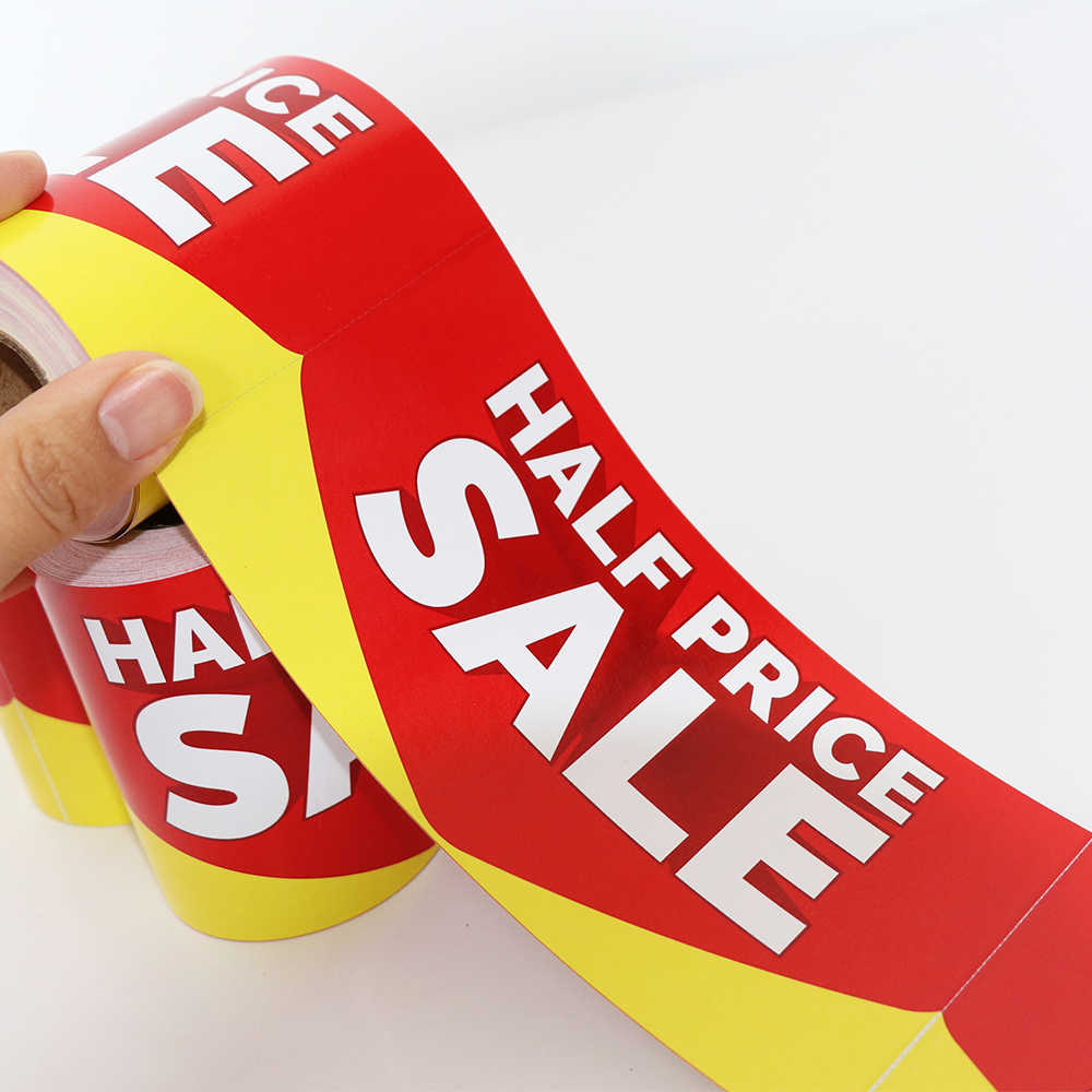 Custom Flexography Printed Cardboard Tag Adhesive Thermal Sticker Supermarket Display Retail Sales Shelf Price Label Printing