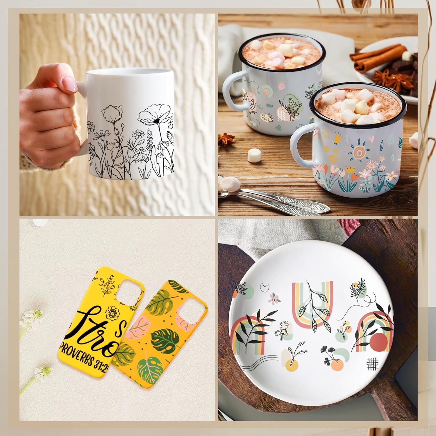UV DTF Cup Wrap Transfer Stickers for Glass Rub on Coffee Stickers Daisy Bible Verse Theme for 16 oz Glass Cups Wood Crafts