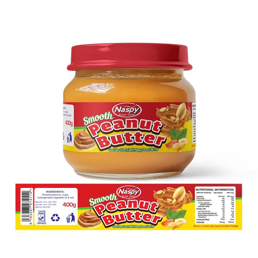 Waterproof Packaging Label Custom Self Adhesive Printing Roll Die Cut Vinyl Jar Wrapping Peanut Butter Sticker Label