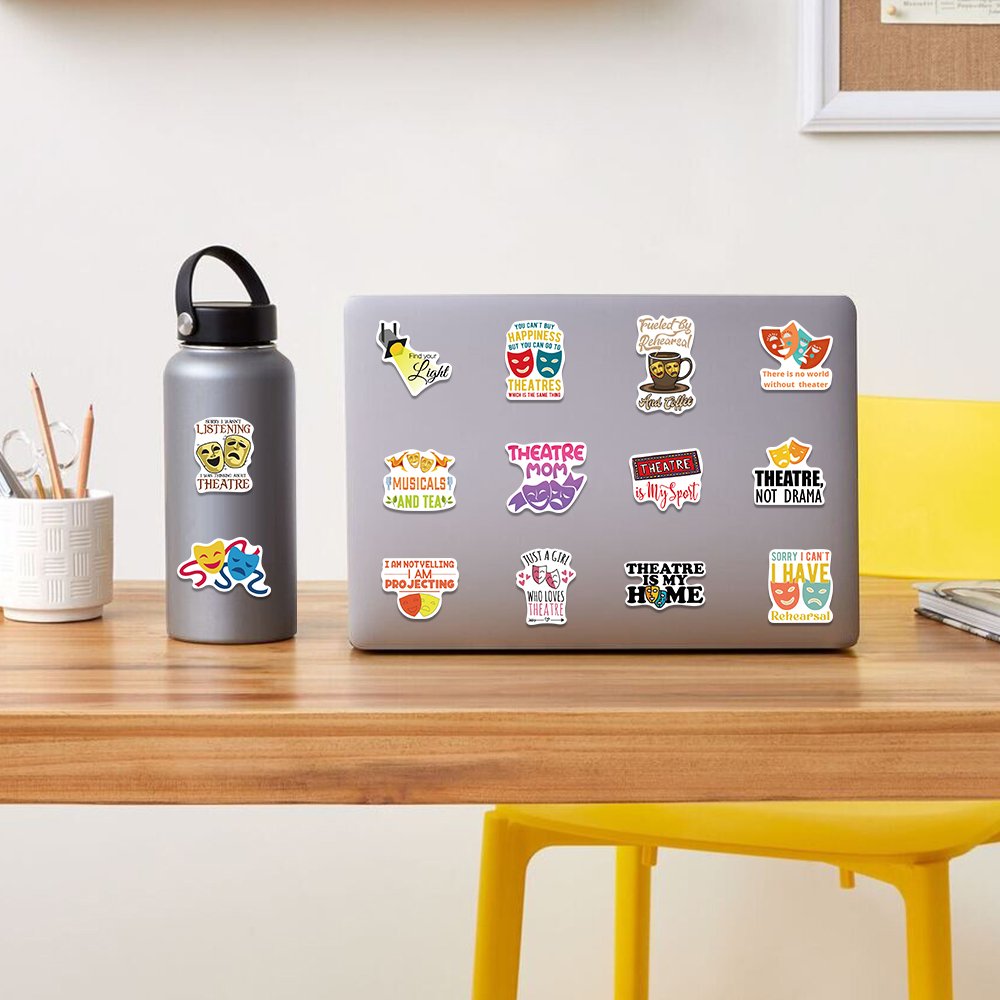 50pcs Cartoon The Masque Theatre Stickers Aesthetic Decal Diy Scrapbooking Water Cup Laptop Refrigerator Pvc Waterproof Sticker