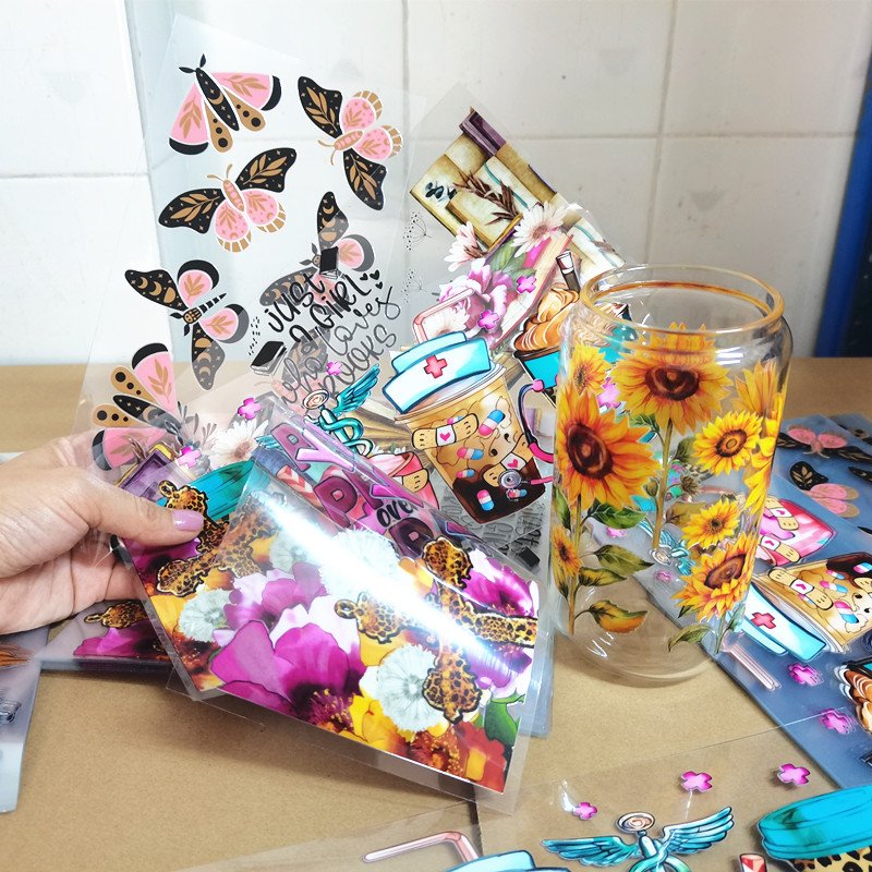 Double Side religion faith god custom 16oz glass cup dtf cup wraps transfer sticker uv dtf cup wrap transfers uvdtf wraps