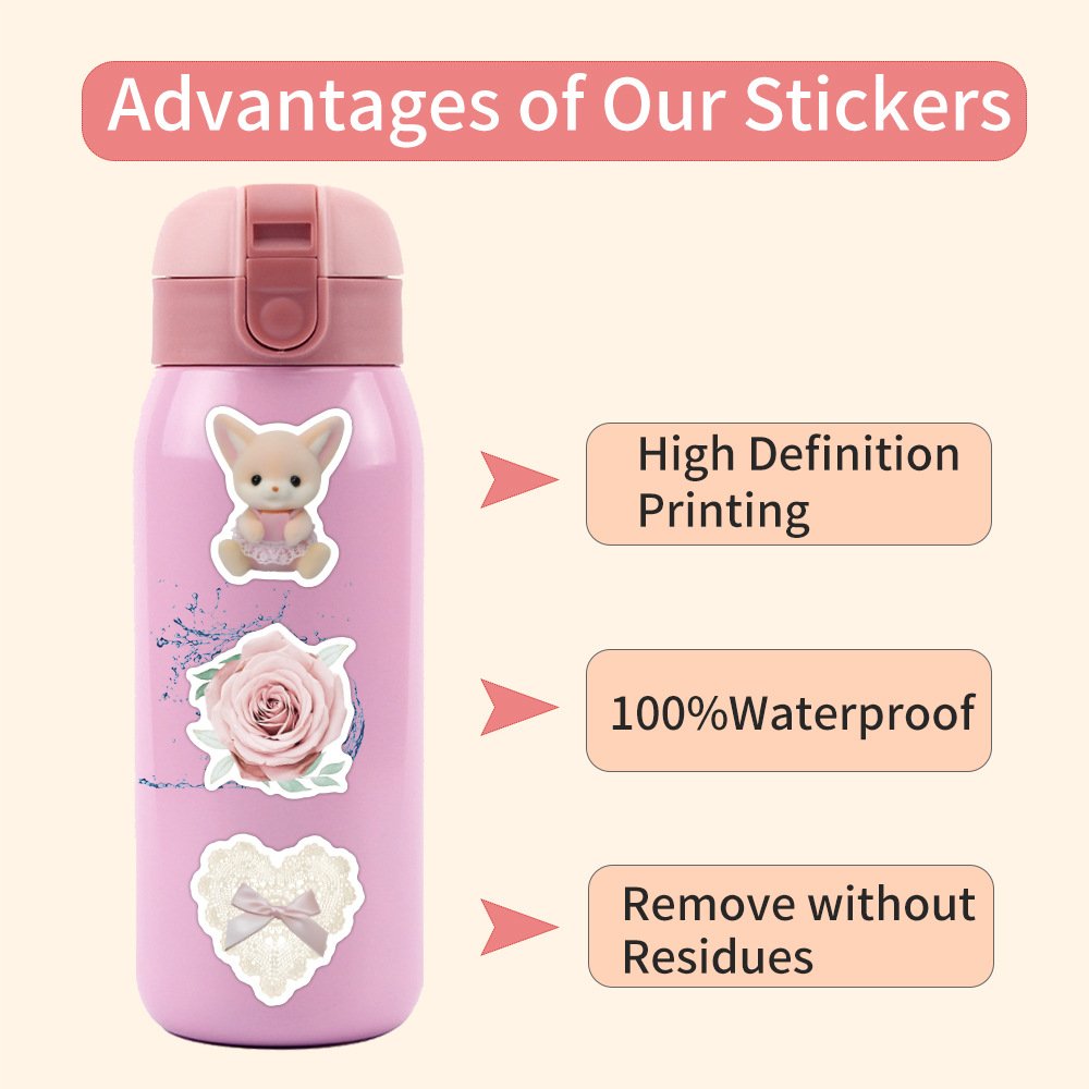 ZY2833C 120Pcs Cute Pink Coquette Graffiti DIY Stickers Decorative Cup Guitar Laptop Luggage Vinyl Waterproof Stickers