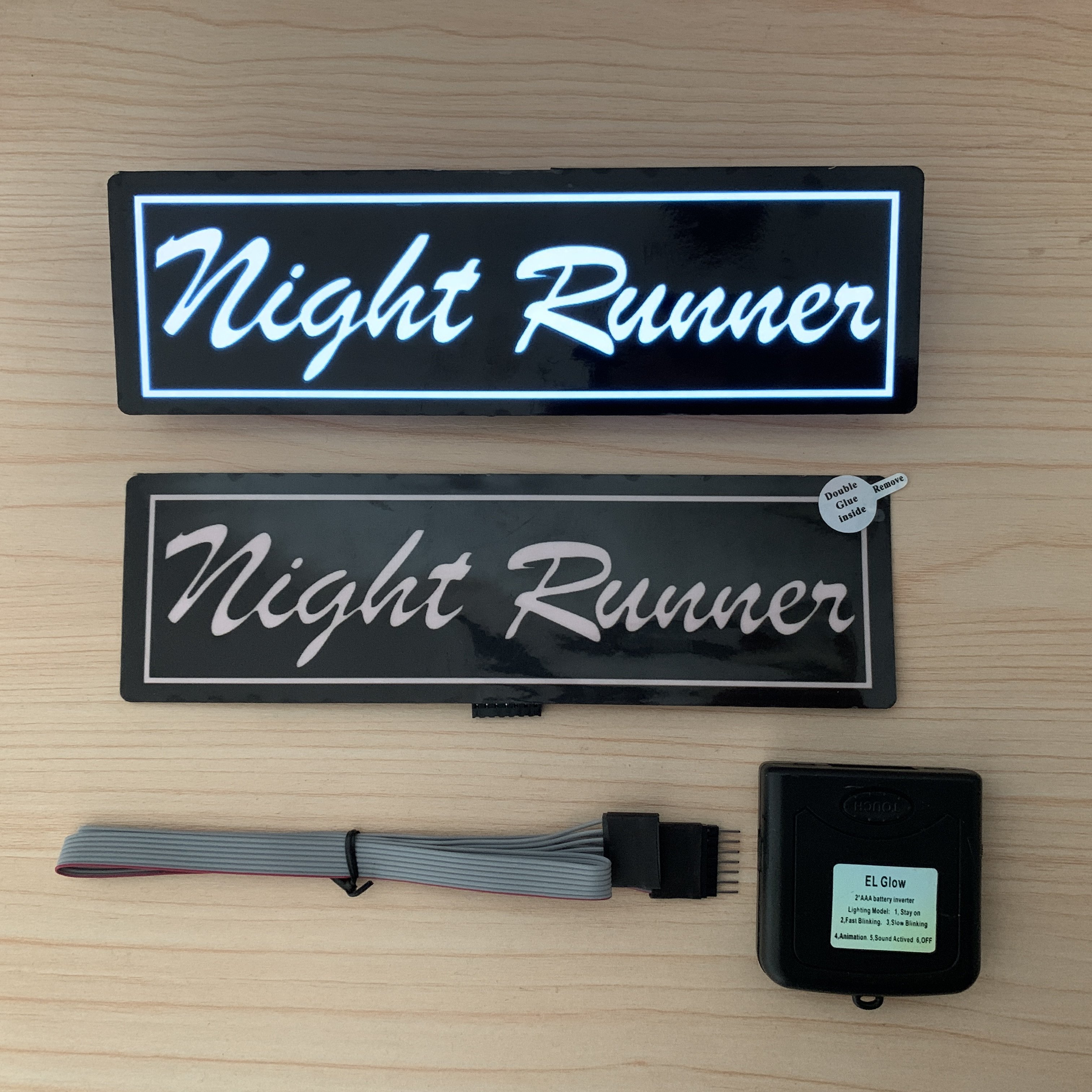 EL Glow Wanted EL glow sticker for car electric sticker glow in the dark led light up 5 stars wanted sticker for car decoration