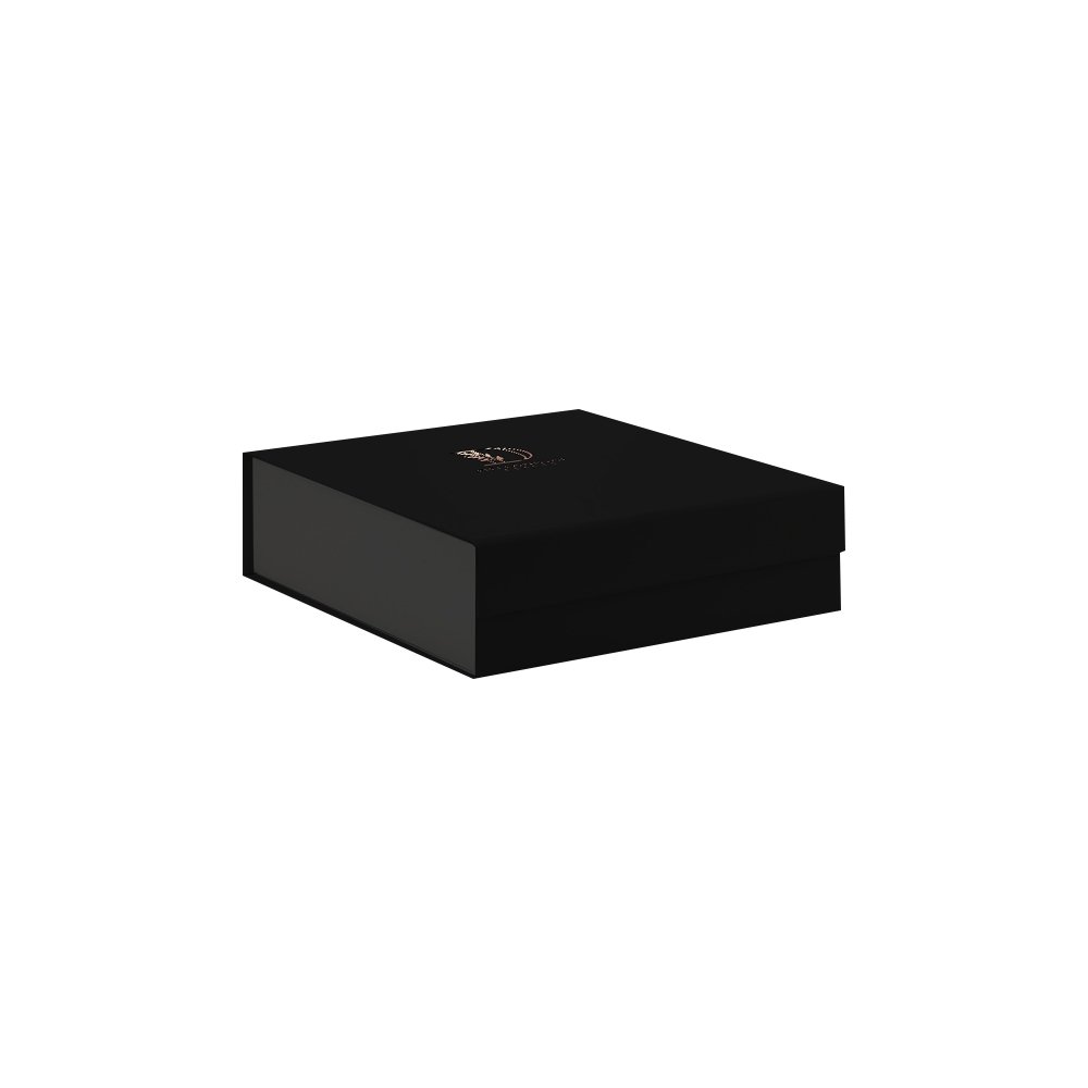 custom black paper square cardboard magnet lid closure collapsible gift boxes packaging box with foam insert
