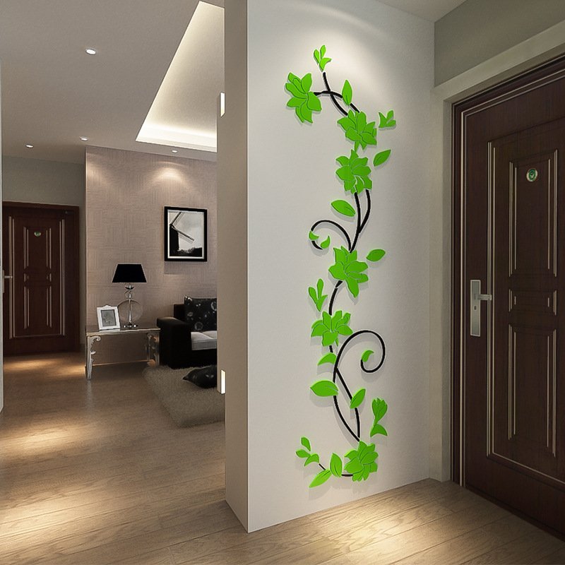 3D crystal three-dimensional flower wall sticker TV sofa background wall acrylic wall sticker porch home decoration sticker