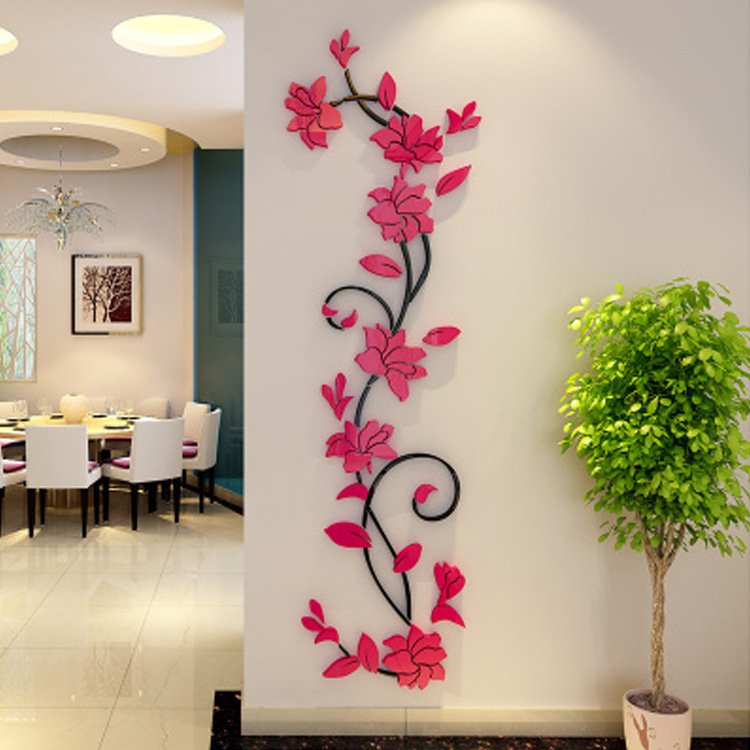 3D crystal three-dimensional flower wall sticker TV sofa background wall acrylic wall sticker porch home decoration sticker
