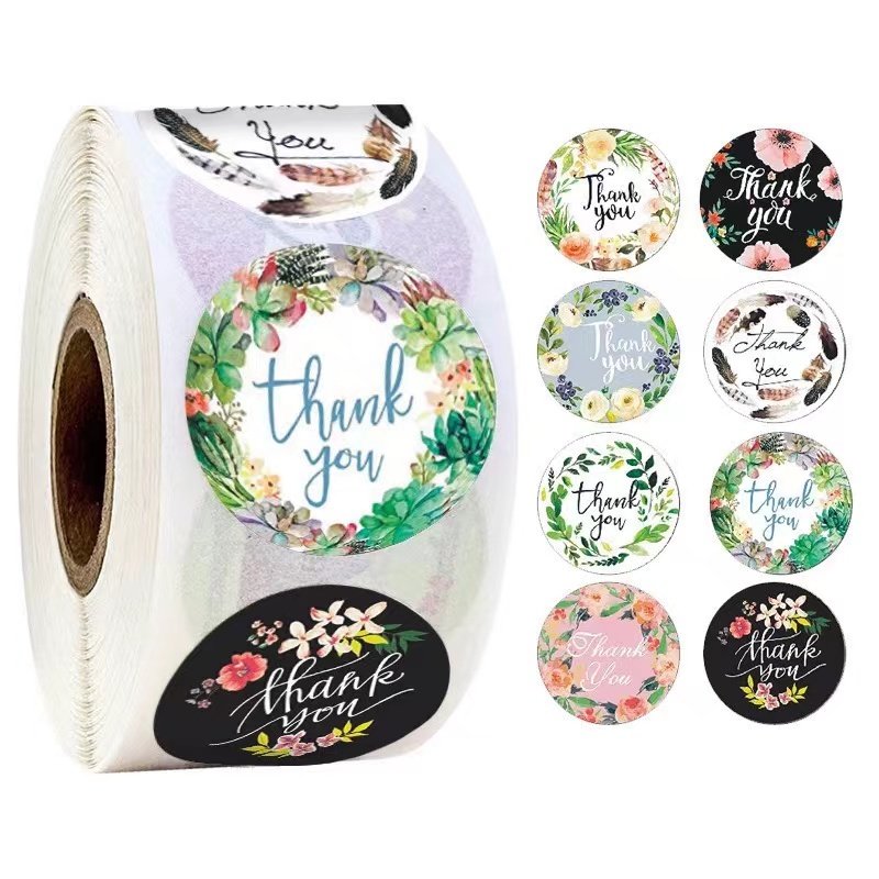 Printing Logo Adhesive Roll Labels Paper Roll Direct Custom Logo Stickers Packaging Labels