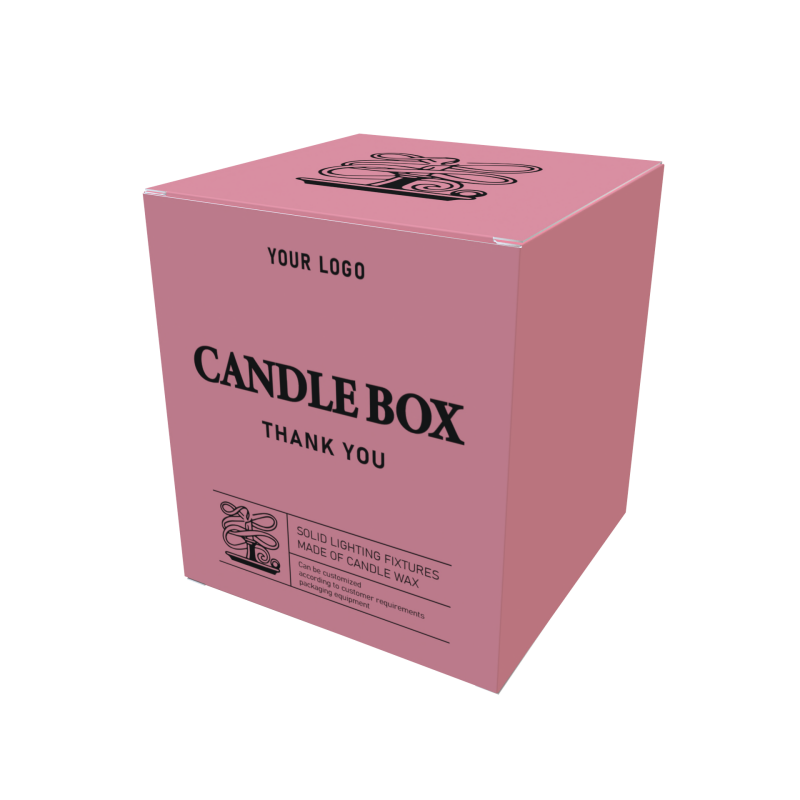 Wholesale Pink Candle Box Sticker Chalk Perfume Craft Paper Box Digital Printing Packaging Boxes with Lid Candle Jar