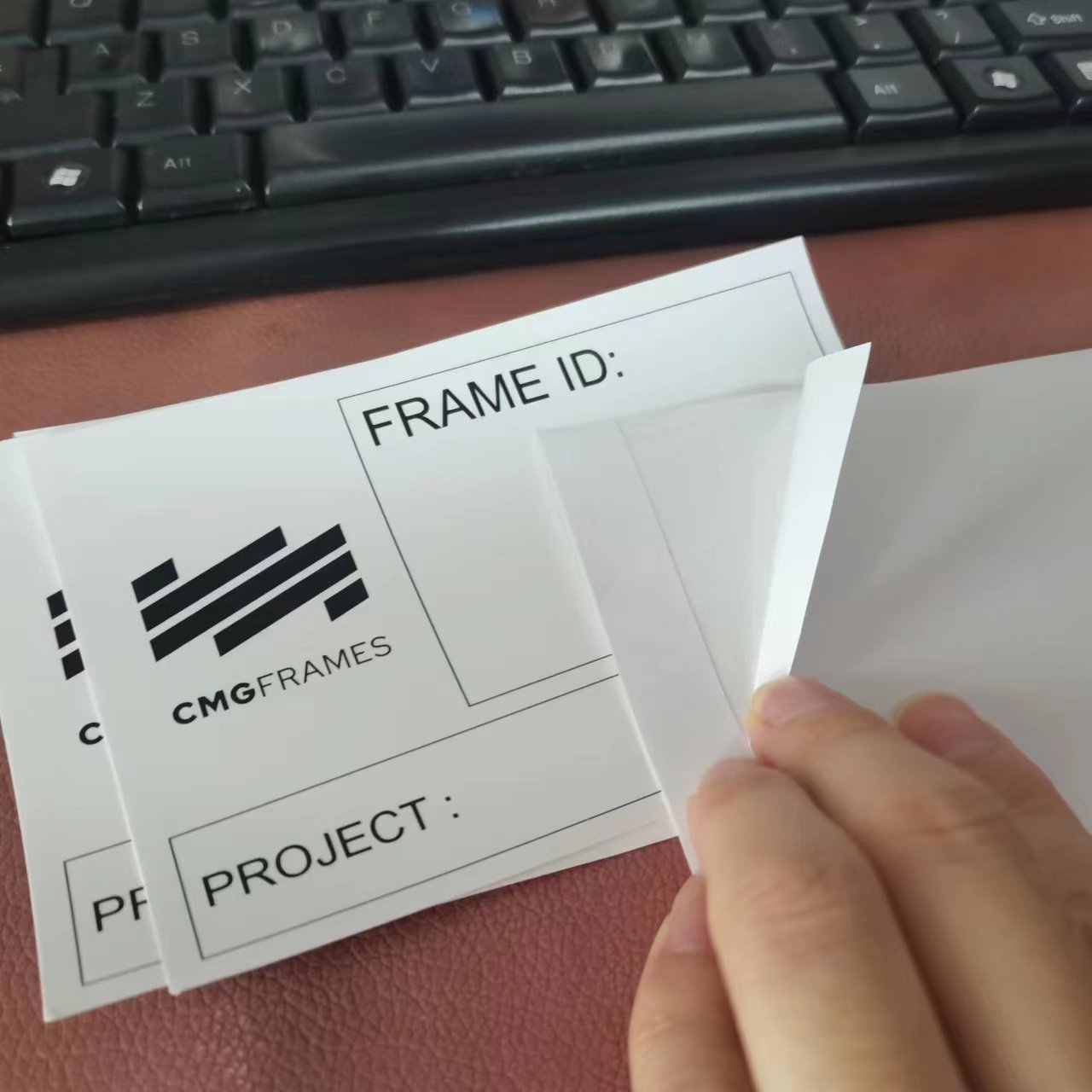 Custom Event logo Vinyl Label Stickers and with the split backing style