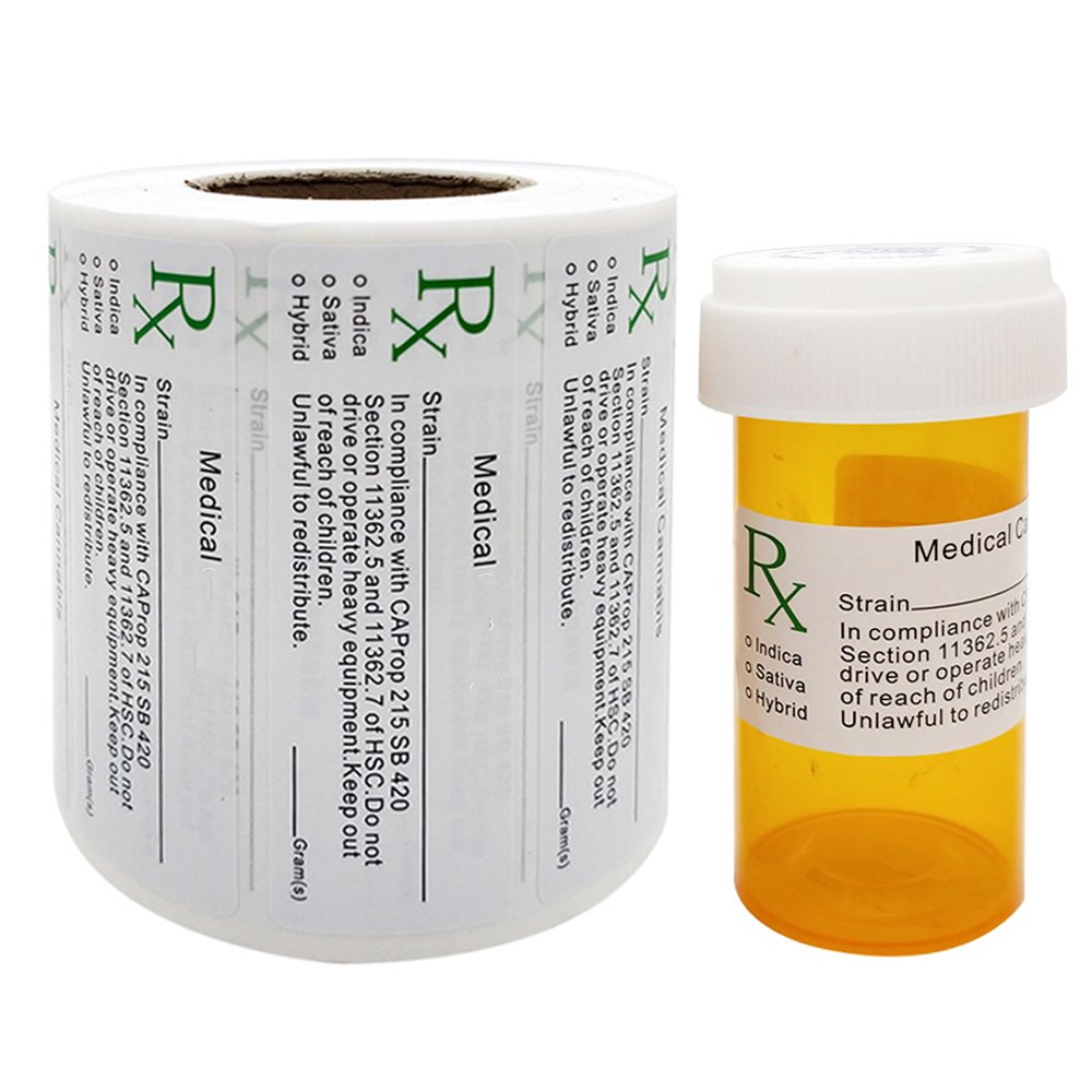 Custom Medicine Sticker Roll Drug Bottle Label Pharmacy Pharmaceutical Vial Medical Professional Doctor Rx Prescription Label
