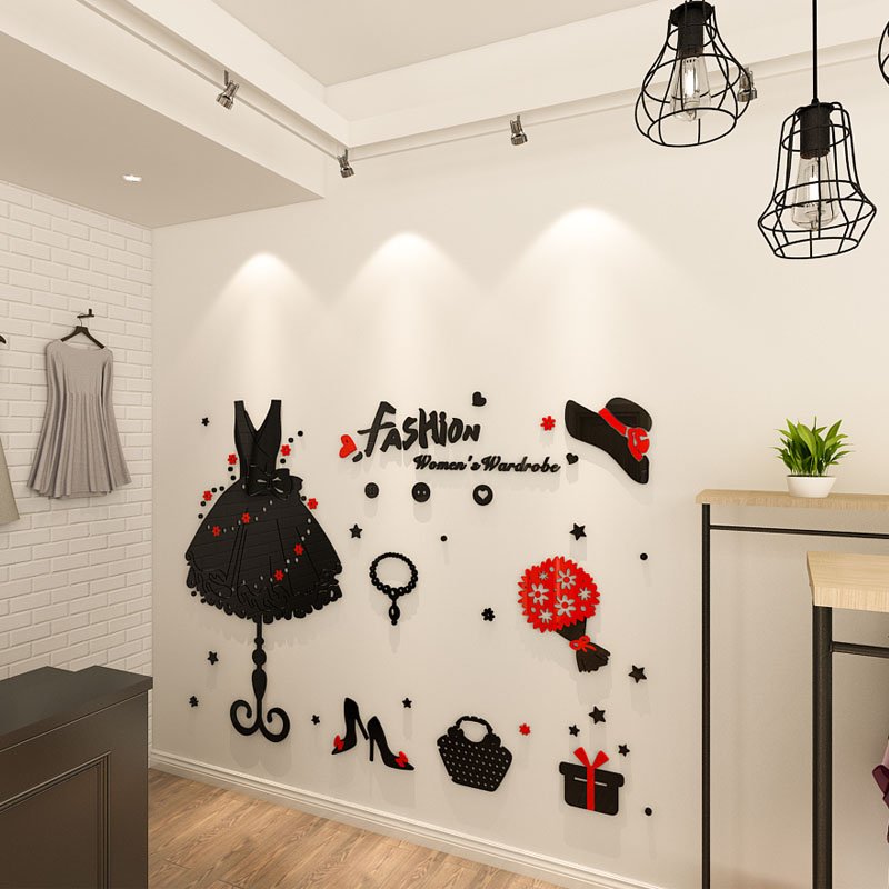 women's wardrobe wall sticker for shop decors home decals