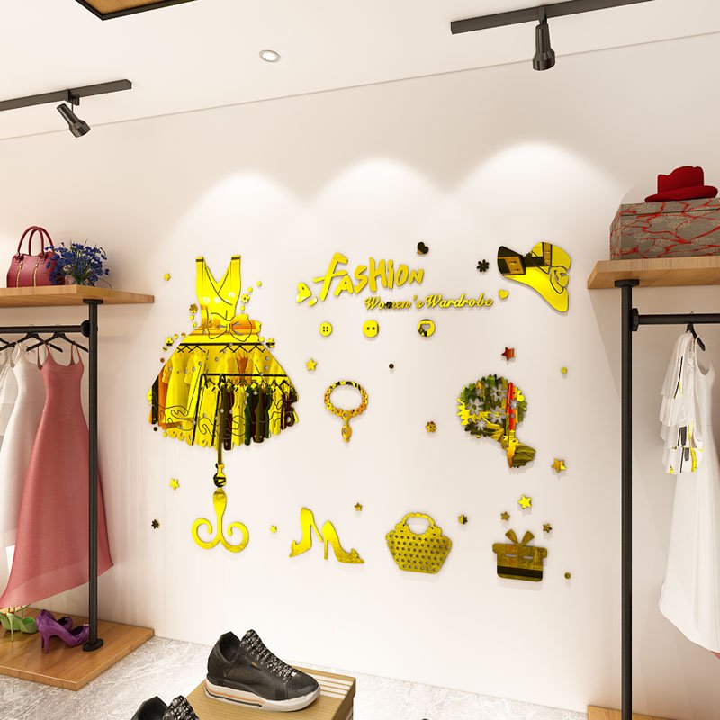 women's wardrobe wall sticker for shop decors home decals