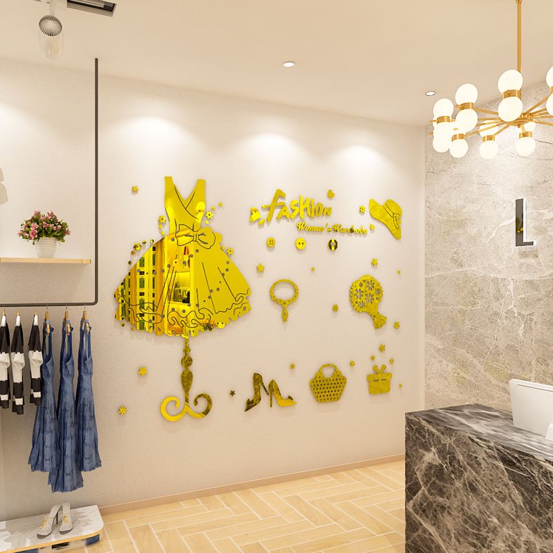 women's wardrobe wall sticker for shop decors home decals