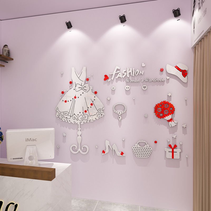 women's wardrobe wall sticker for shop decors home decals