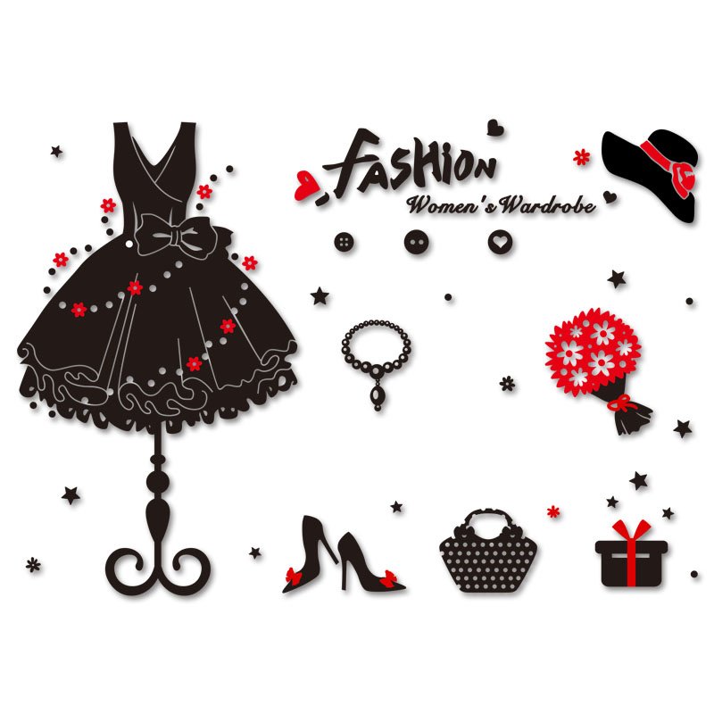 women's wardrobe wall sticker for shop decors home decals