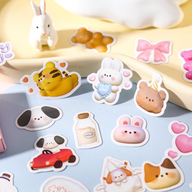 4 designs 50 pcs / set stickers cartoon character cute kawaii ins photo decoration stickers pack for Diary Scrap Book