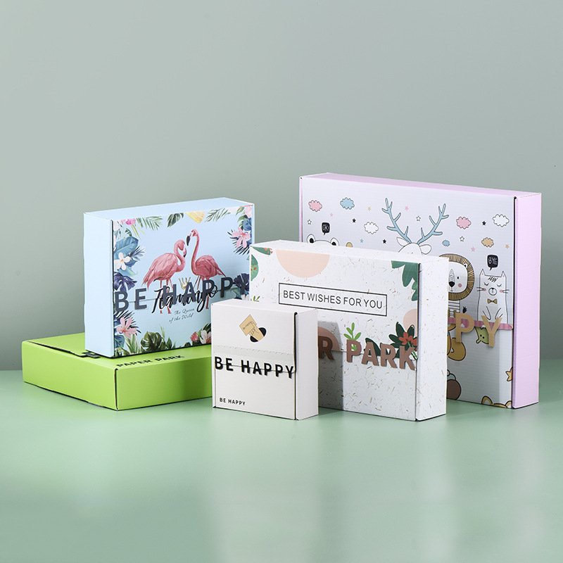 2022 Eco Custom Logo Gift Packaging Mailer Box Corrugated Pink Shipping Cardboard Box For Gift /Cosmetic/Apparel Packaging