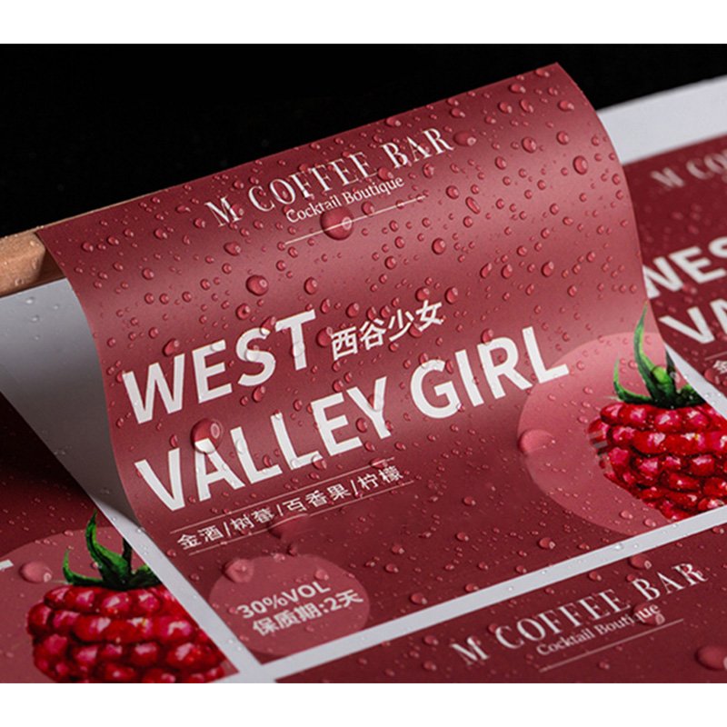 Waterproof Cup Bottle Wine Health Care Whisky Vodka Wholesale Self-adhesive Sticker Label