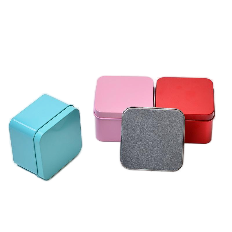 Good quality customer with lid cans square metal for matcha condom case arabic metal square boxes tin box