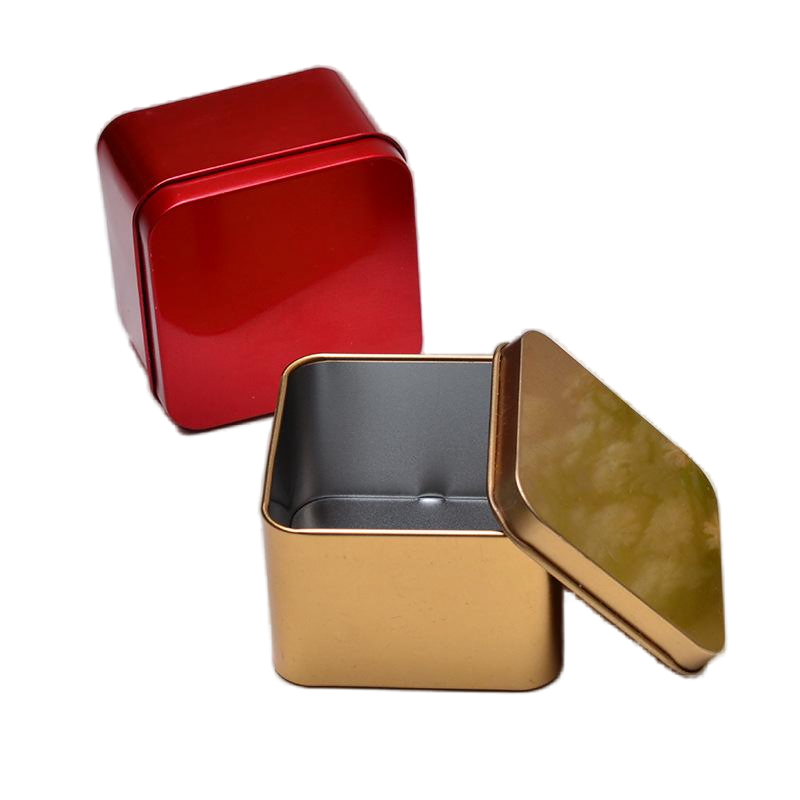 Good quality customer with lid cans square metal for matcha condom case arabic metal square boxes tin box