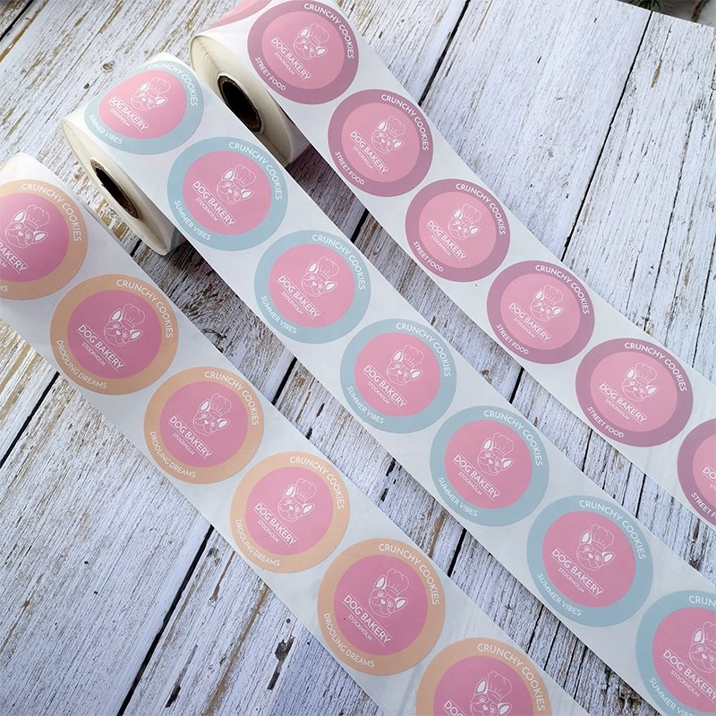 Wholesale Cheap Custom Waterproof Packaging Label Logo Sticker Rolls Strong Adhesive PVC Paper Vinyl Label Sticker Rolls
