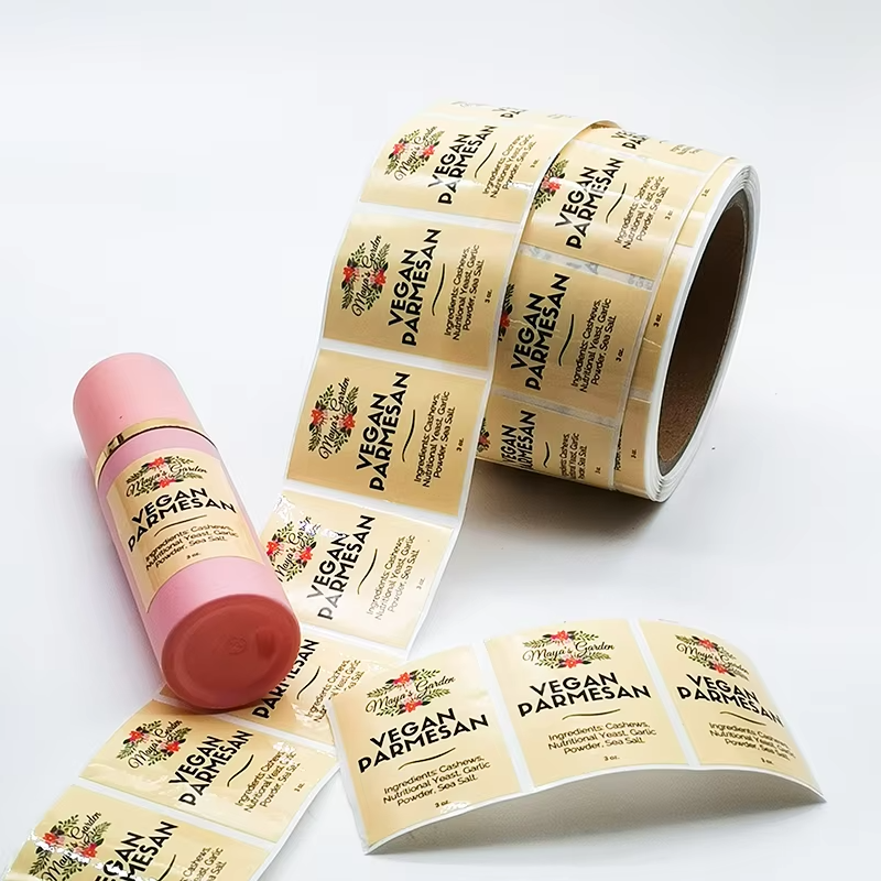 Custom Design Foil Stamping Perfume Cosmetic Jar Packaging Labels Stickers Printing