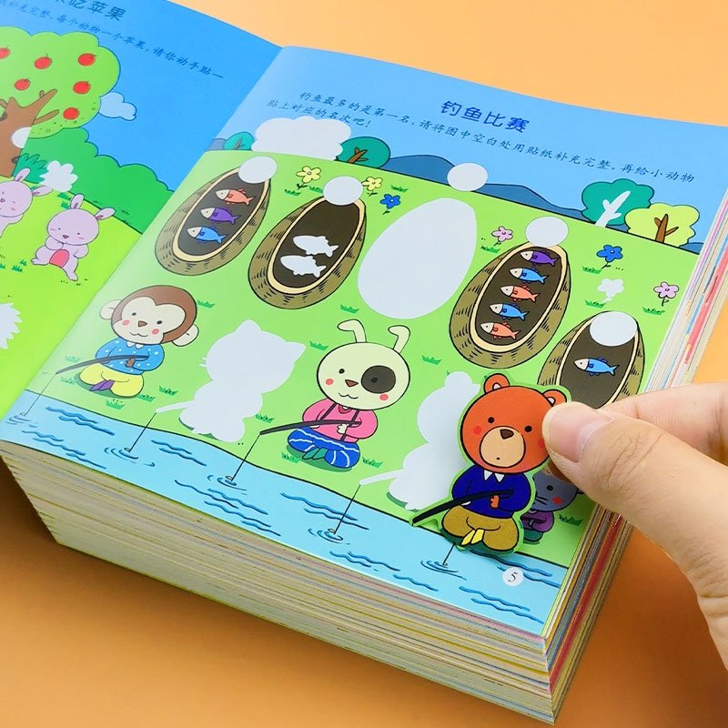 Custom cartoon removable sticker books children kids sticker book printing for early education