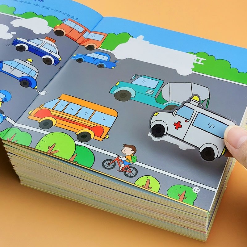 Custom cartoon removable sticker books children kids sticker book printing for early education