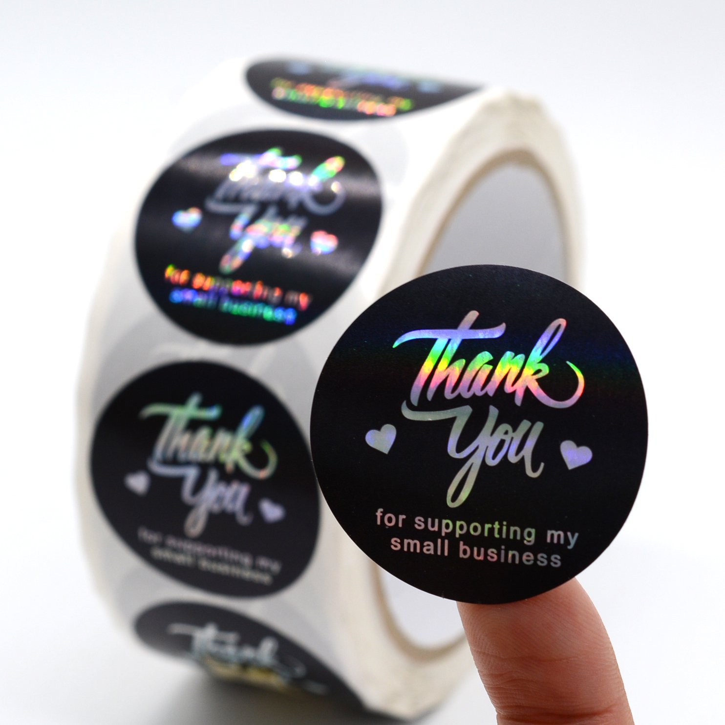 Factory high quality round black waterproof label PET sticker custom printing logo custom sticker