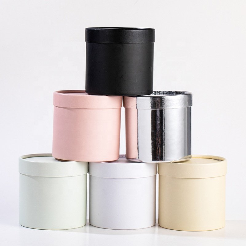 XJH 2024 Wholesale Mother's Day Transparent Carton Flower Shipping Flower Gift Box Flower Box Round Cylinder Gift Box
