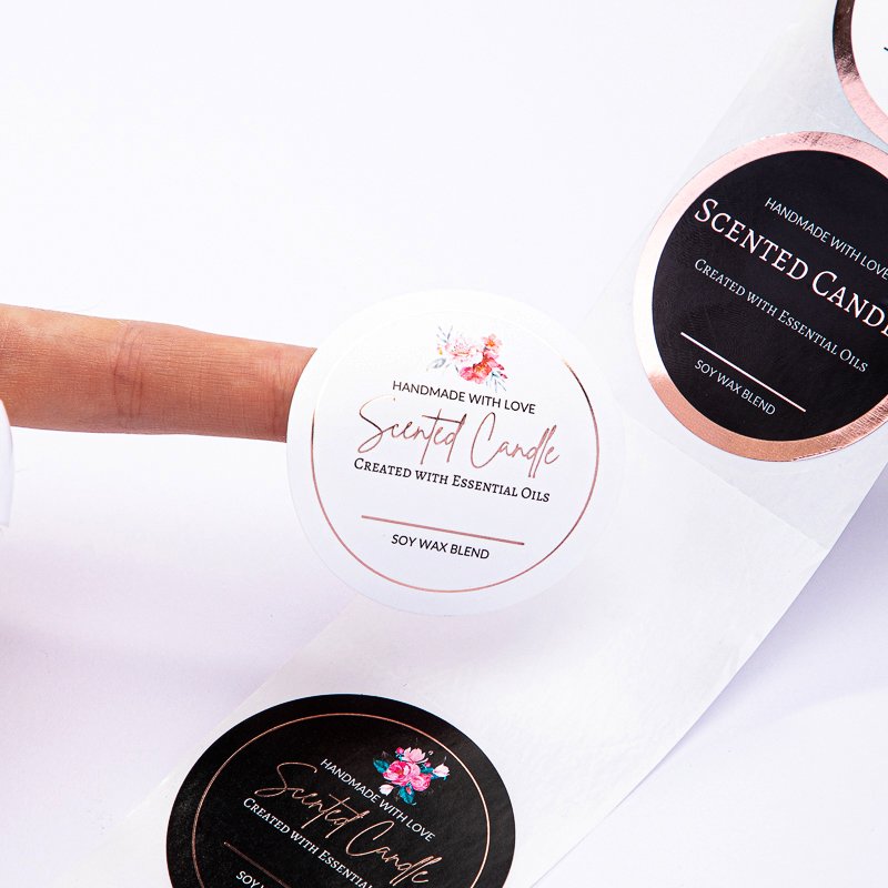 Printing Logo Label Stickers Self Adhesive Vinyl Round Waterproof Paper Custom Packaging Labels Roll Sticker Label