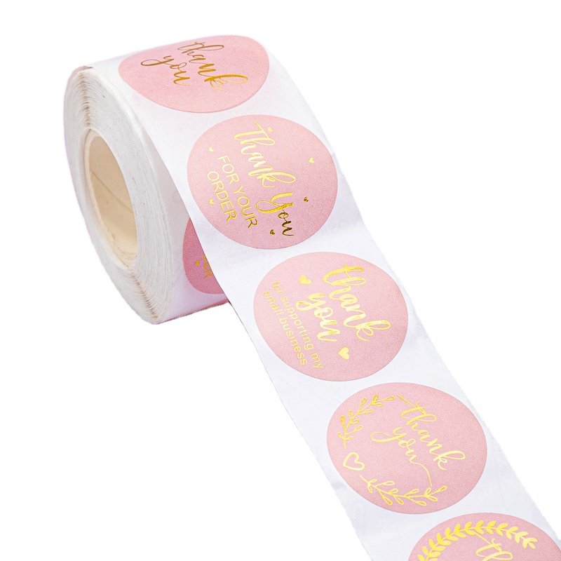Printing Logo Label Stickers Self Adhesive Vinyl Round Waterproof Paper Custom Packaging Labels Roll Sticker Label