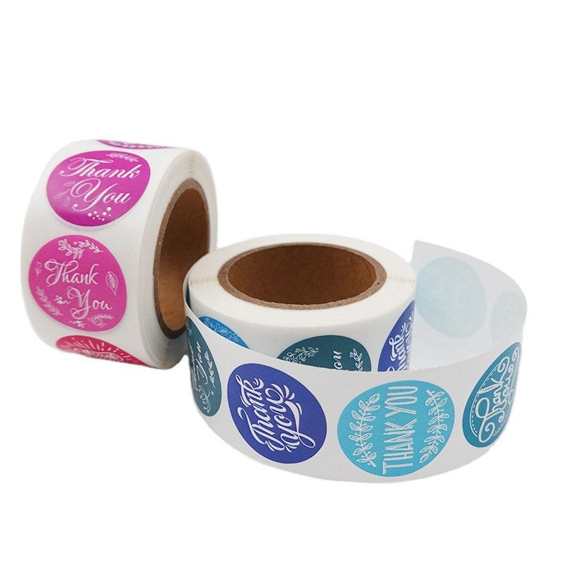 Printing Logo Label Stickers Self Adhesive Vinyl Round Waterproof Paper Custom Packaging Labels Roll Sticker Label