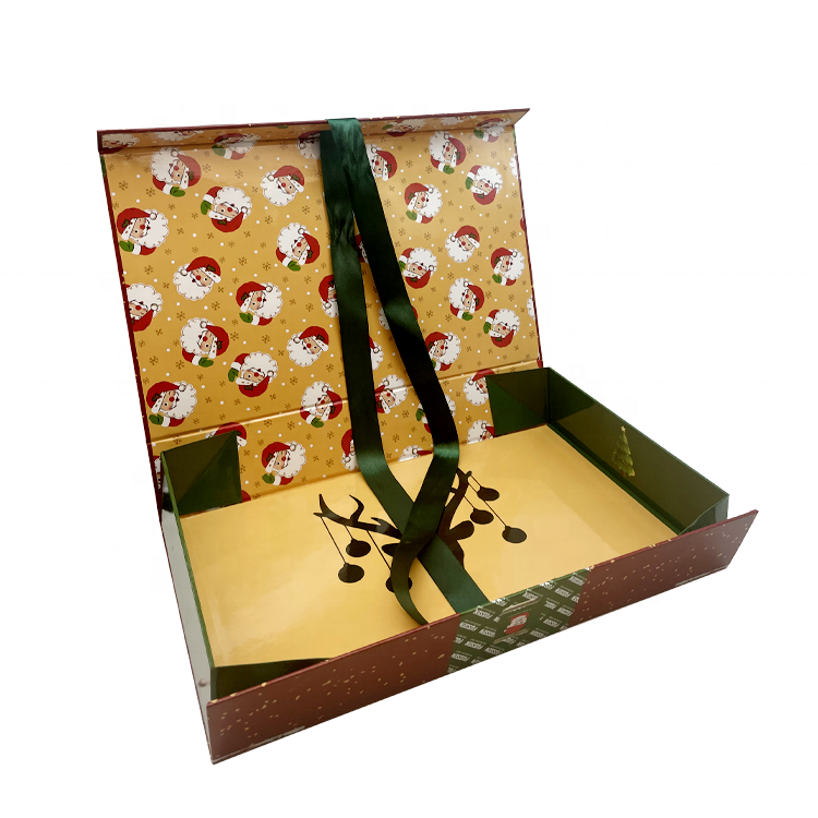 2024 New Custom Logo packaging gift box ribbon rigid cardboard shipping christmas gifts box