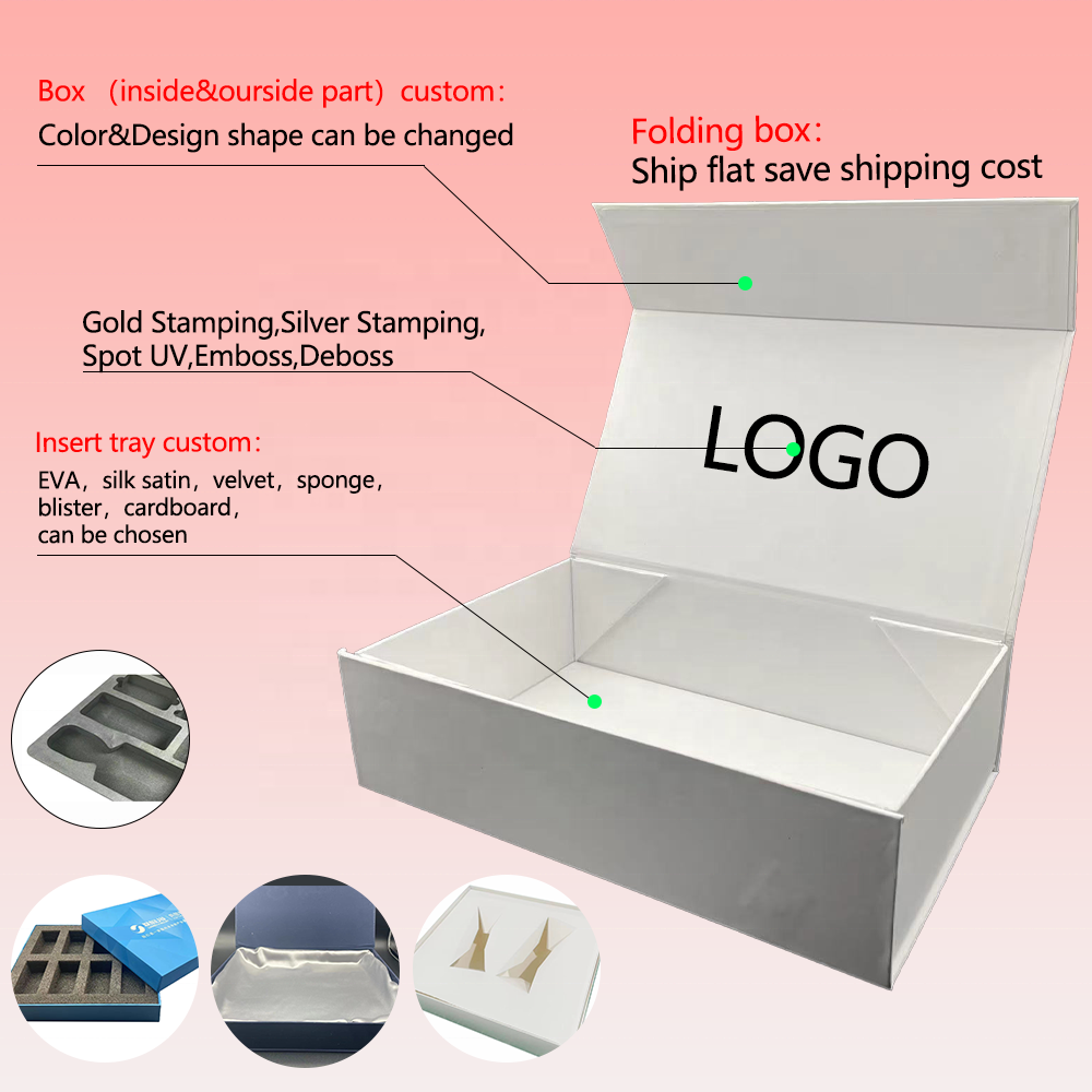 2024 New Custom Logo packaging gift box ribbon rigid cardboard shipping christmas gifts box