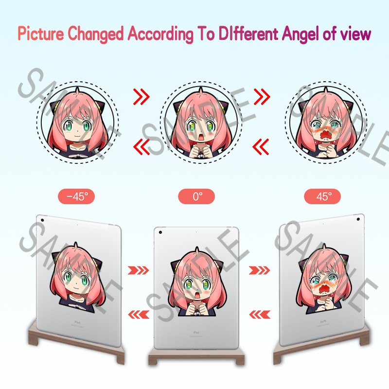 Custom Stickers Manga Spy X Family Anya 3D Anime Sticker Lenticular Motion Sticker for Car Laptop Refrigerator Decor