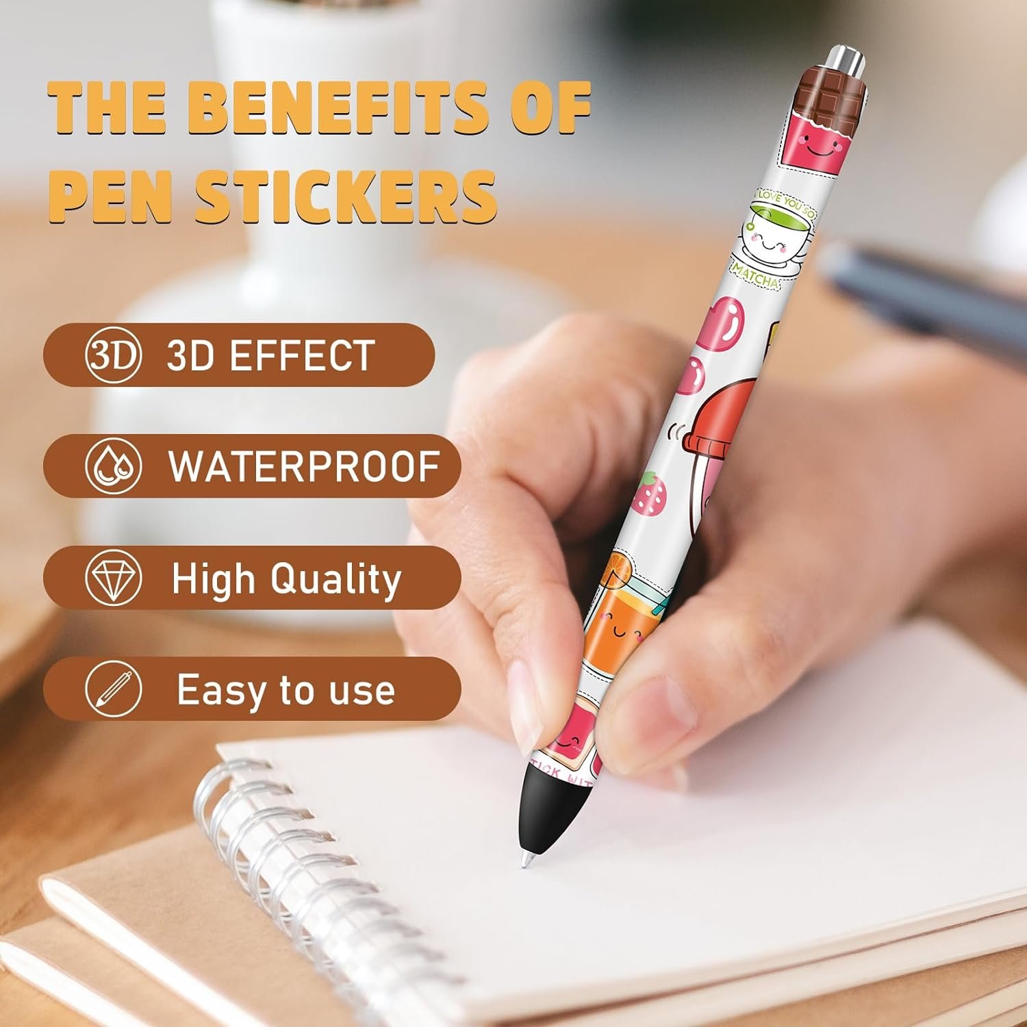 UV DTF Pen Wrap Bubble Tea Cute Bunny Dog Cat Stickers for Pen Milk Tea Decals Waterproof UV DTF Transfer Stickers for DIY Pen
