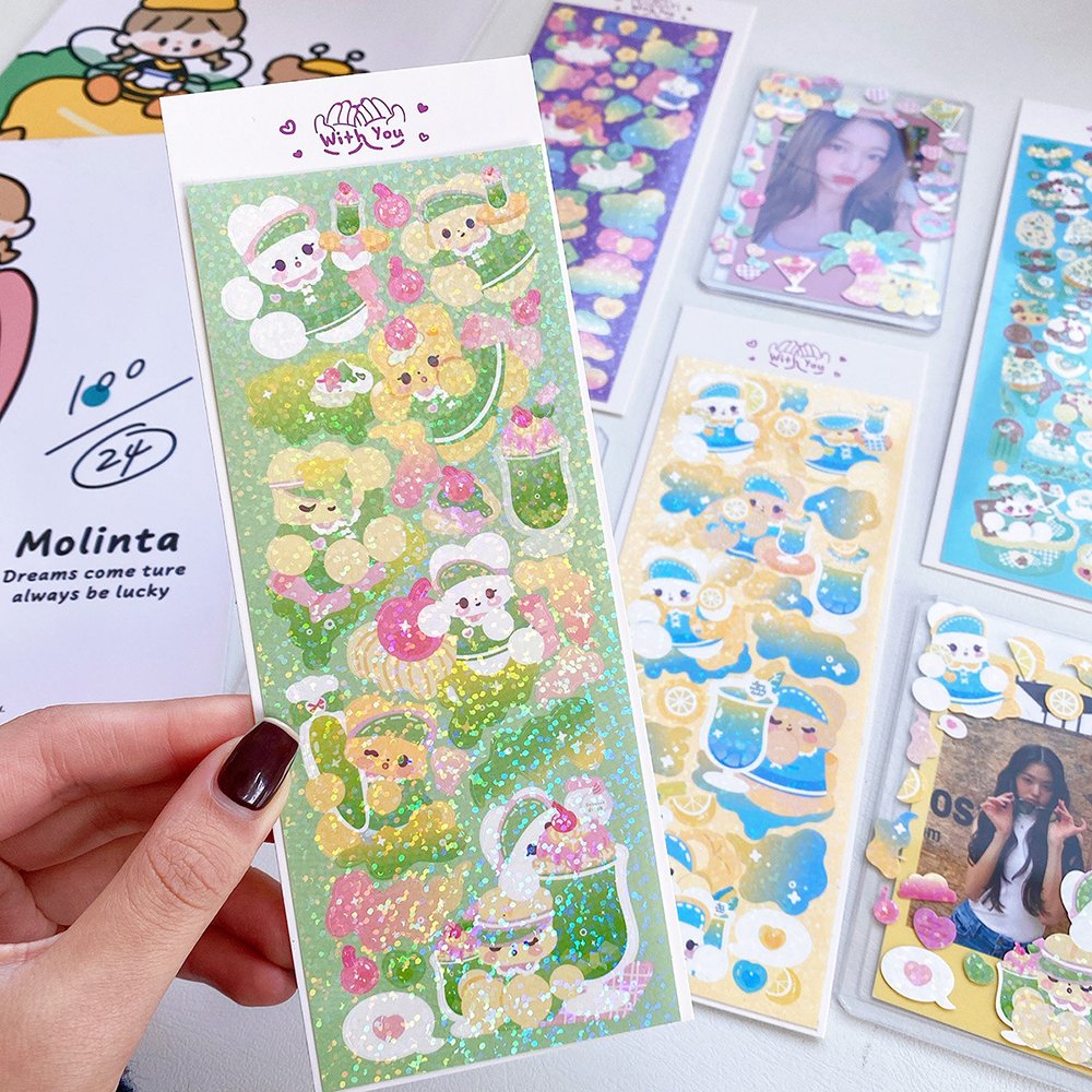 High Quality Factory Self Adhesive Customized Kiss Cute Stickers Waterproof Sticker Sheet Korean