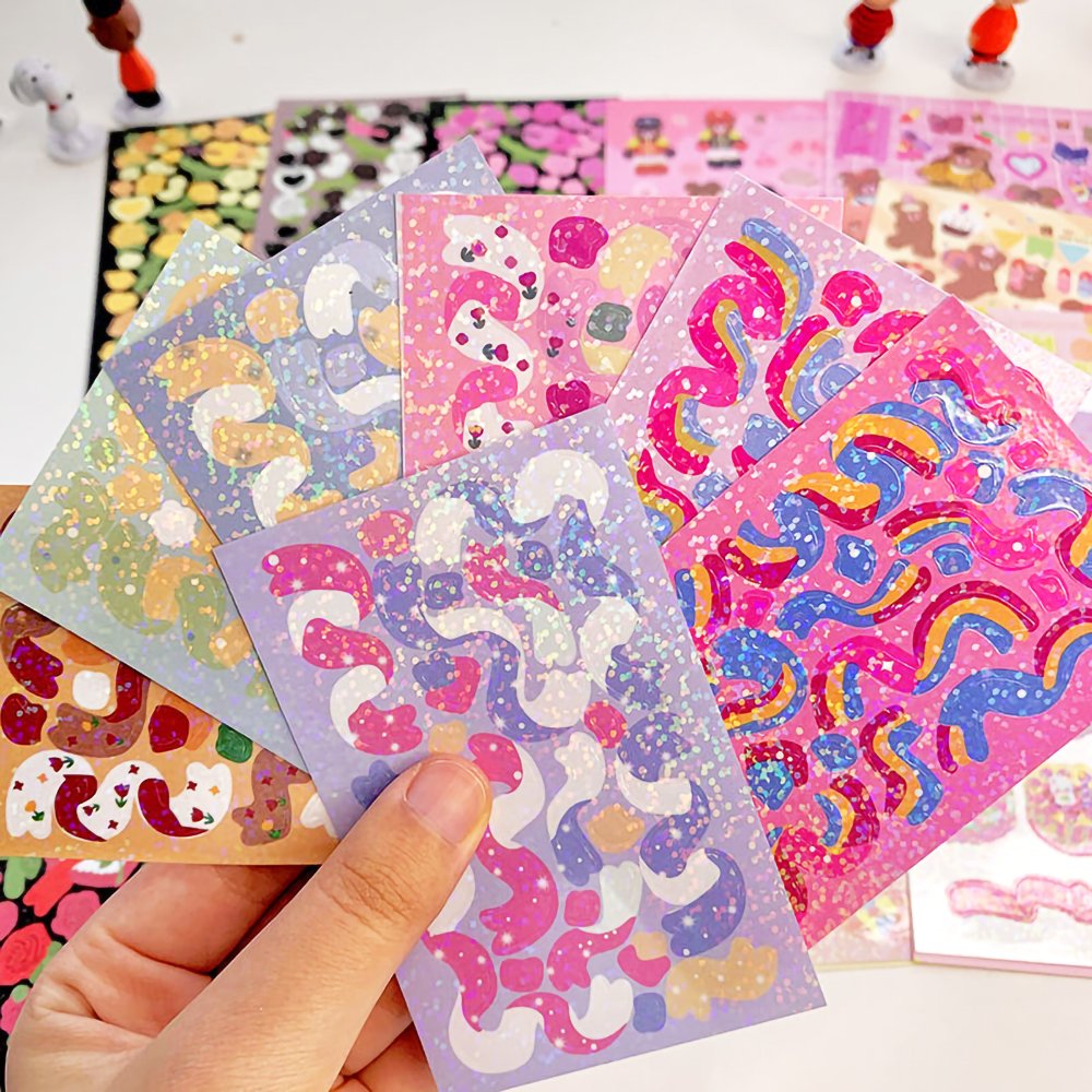 High Quality Factory Self Adhesive Customized Kiss Cute Stickers Waterproof Sticker Sheet Korean