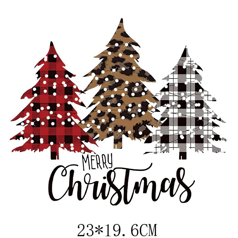 Christmas Day Iron-On Parches Heat Transfer Sticker For Clothing Patches DIY Washable T-Shirts Thermo Sticker Applique