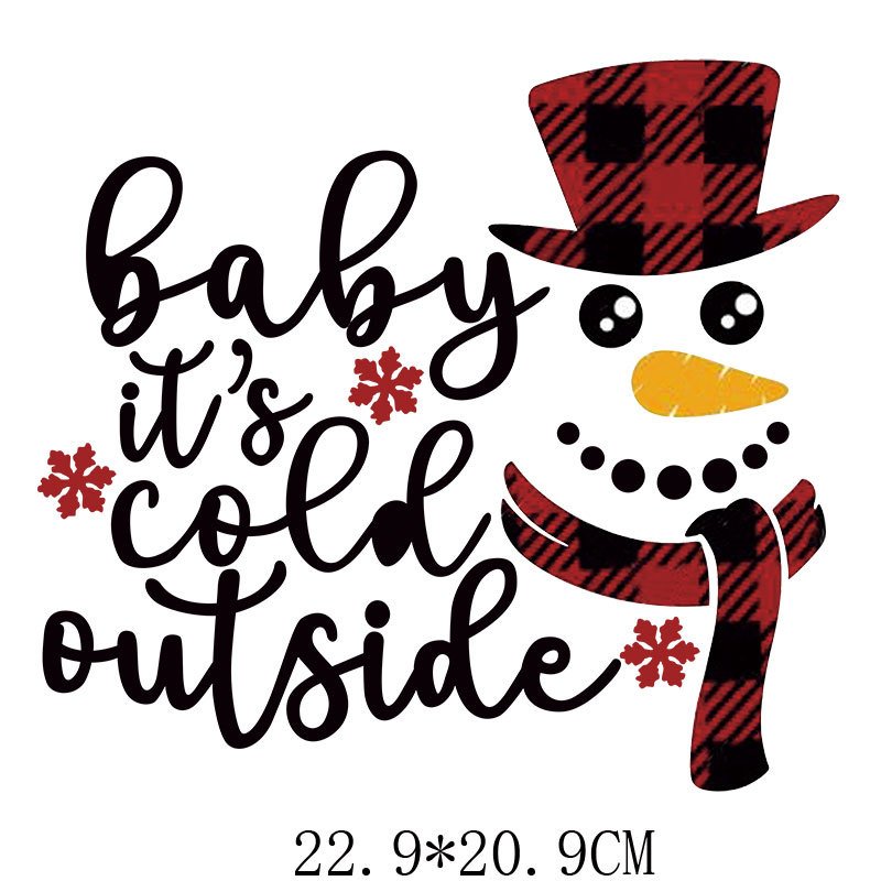 Christmas Day Iron-On Parches Heat Transfer Sticker For Clothing Patches DIY Washable T-Shirts Thermo Sticker Applique