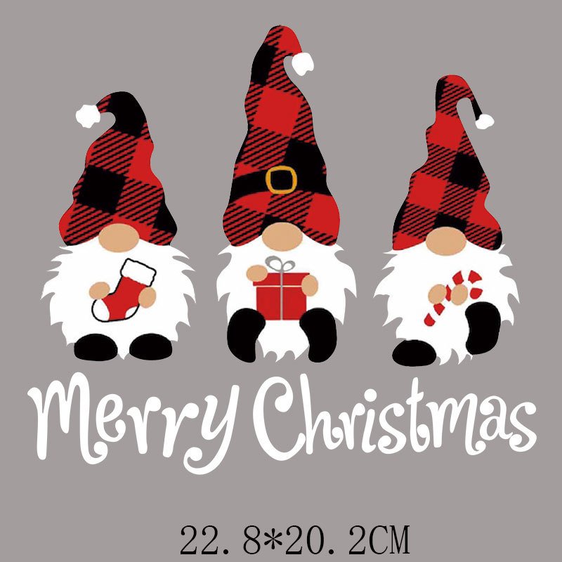 Christmas Day Iron-On Parches Heat Transfer Sticker For Clothing Patches DIY Washable T-Shirts Thermo Sticker Applique