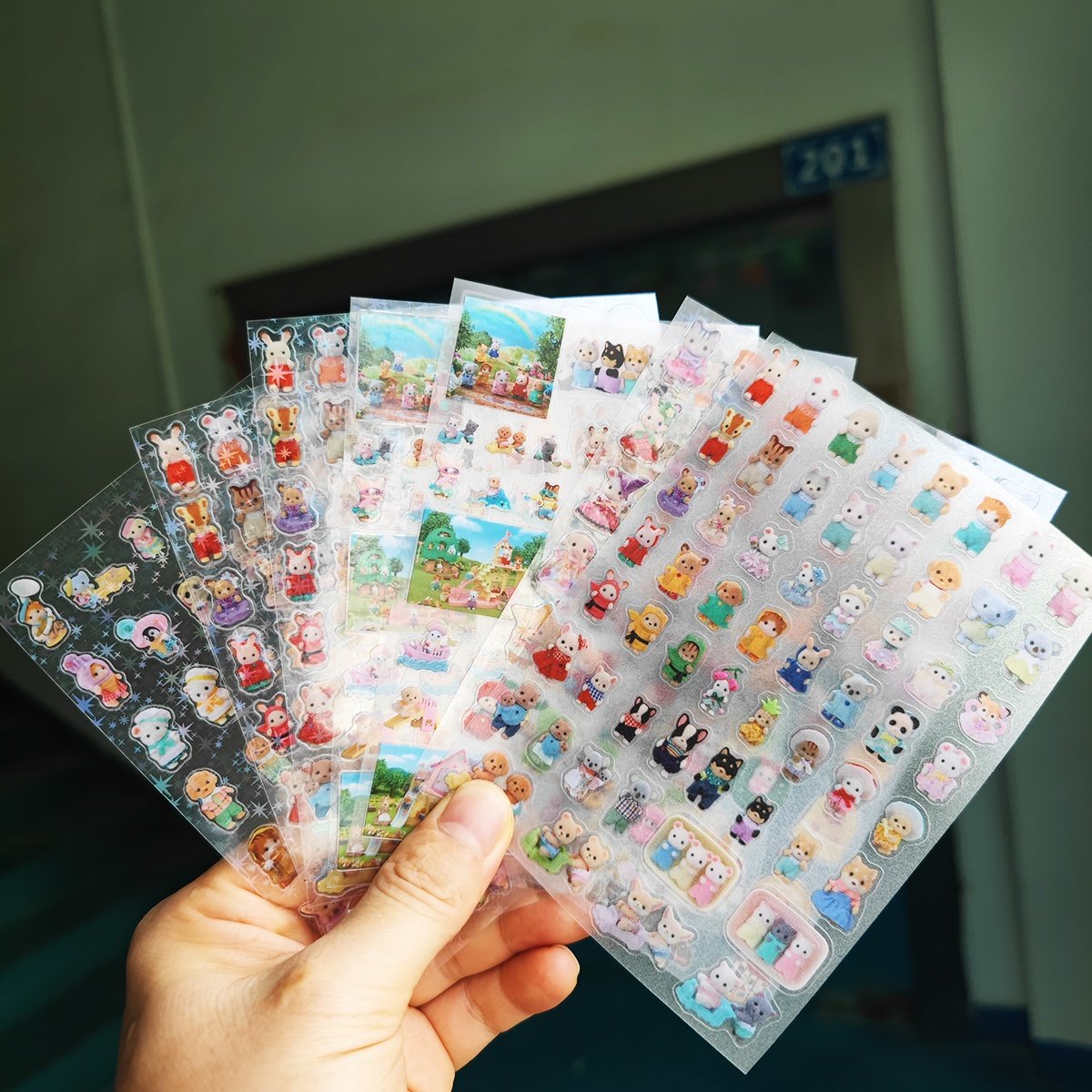 Most Popular cute clear stickers sheet custom waterproof vinyl transparent stickers Adhesive kiss cut cartoon sticker sheets